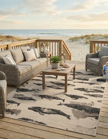 5' x 8' Easy-Clean Coastal Indoor / Outdoor Rug