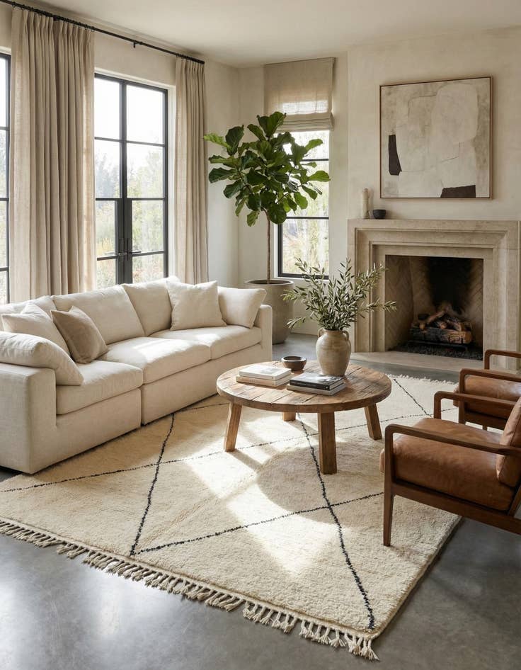 Detail image of  6' 8 x 9' 7  Hand Knotted Moroccan Wool Rug