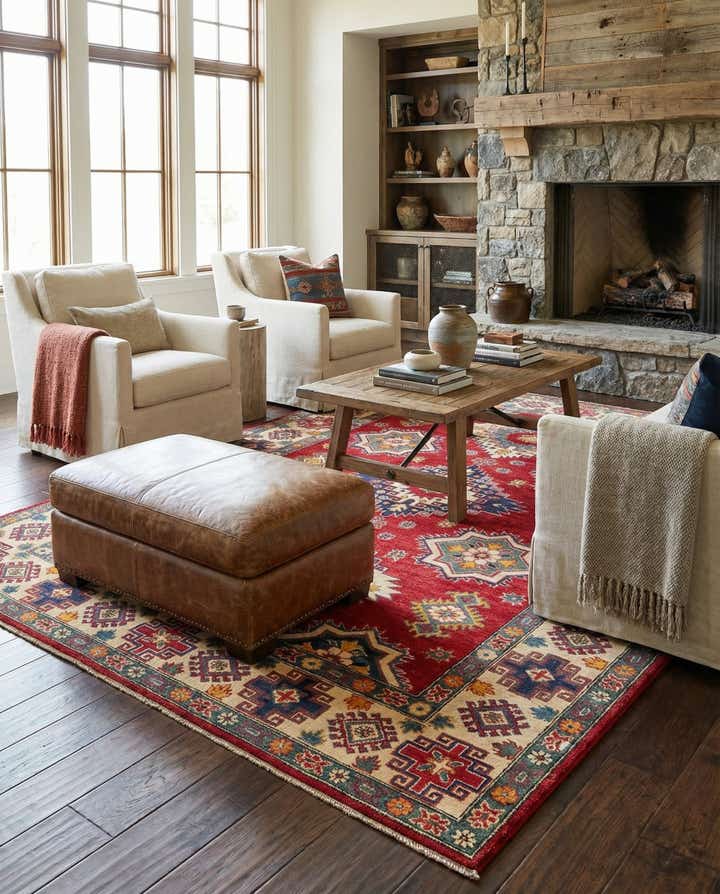 6' 9 x 9' 10 Hand Knotted Kazak Rug