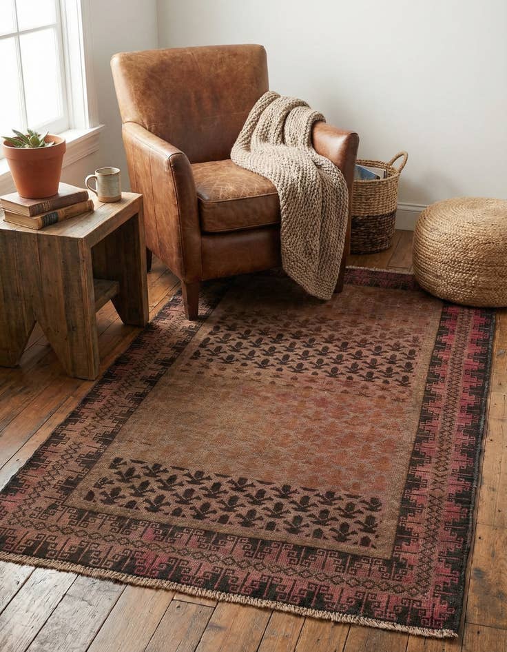 Detail image of 3' 5 x 6' 4  Hand Knotted Ultra Vintage Persian Wool Rug