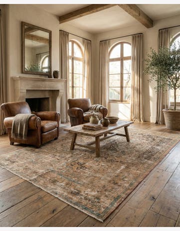 6' 8 x 9' 4 Hand Knotted Ultra Vintage Persian Wool Rug