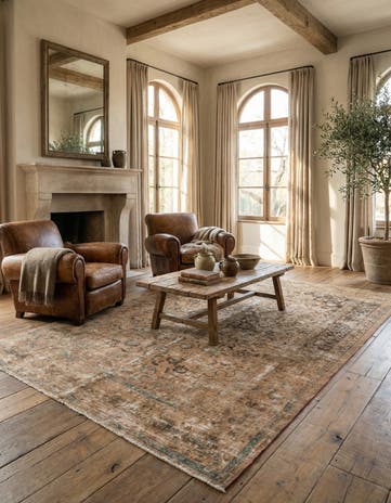 6' 8 x 9' 4 Hand Knotted Ultra Vintage Persian Wool Rug
