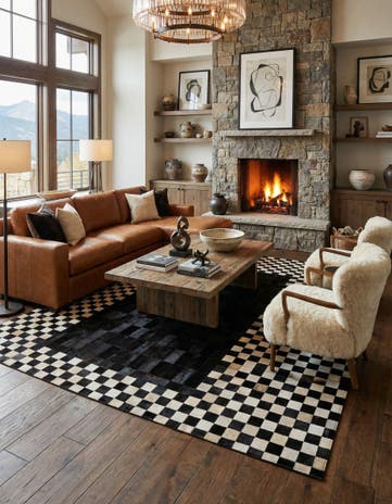 8' 1 x 10' Cowhide - Patchwork Rug