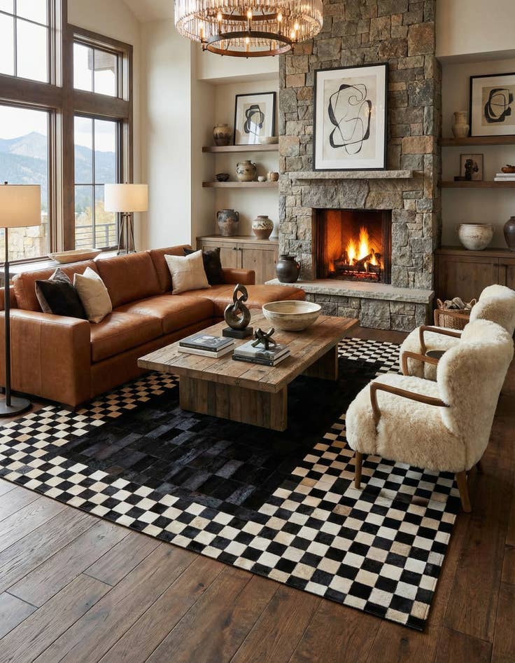 Detail image of  8' 1 x 10' Cowhide - Patchwork Rug