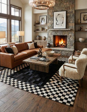8' 1 x 10' Cowhide - Patchwork Rug