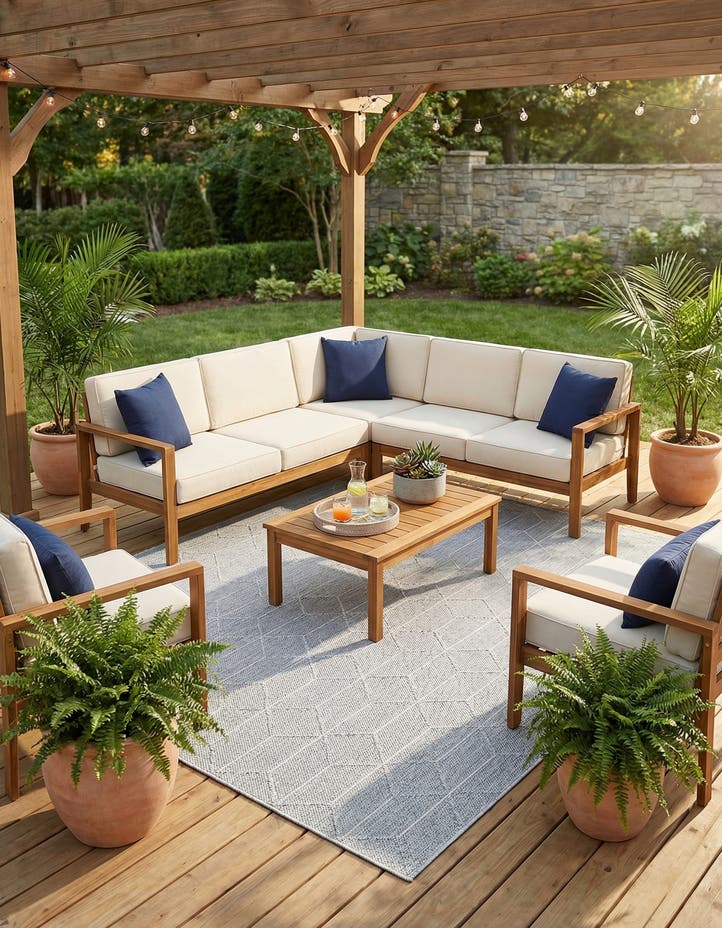 7' 10 x 7' 10 Easy-Clean Lattice Indoor / Outdoo...