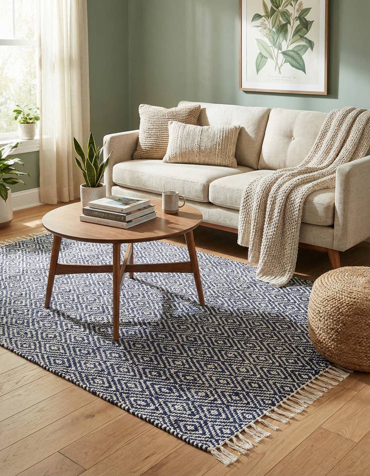 Detail image of  5' 1 x 8'  Hand Woven Braided Jute Rug