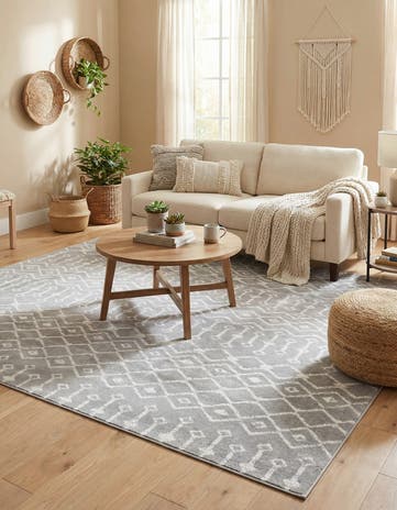 Light Gray Kasbah Trellis Rug