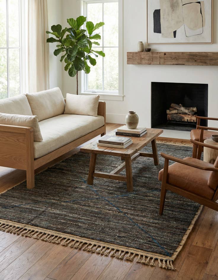 Detail image of 5' 5 x 8' 7 Hand Knotted Moroccan Wool Rug