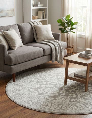 Light Gray Charlotte Round Rug