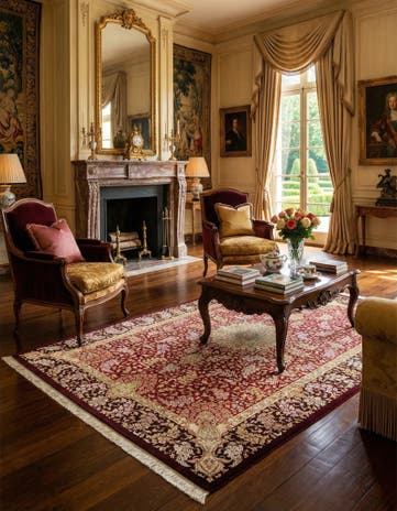 4' 5 x 6' 7 Ghom Silk Rug