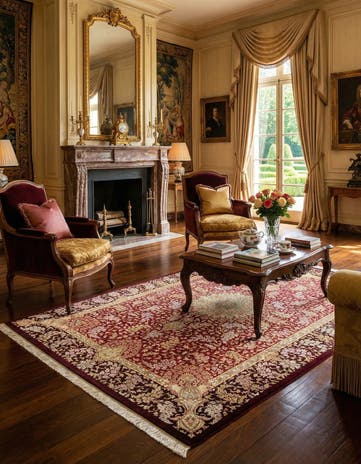 4' 5 x 6' 7 Ghom Silk Rug