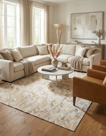 5' x 8' Cowhide Leather Rug
