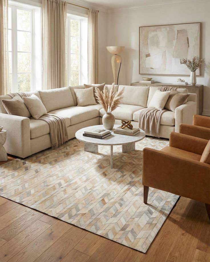 Detail image of 5' x 8' Cowhide Leather Rug