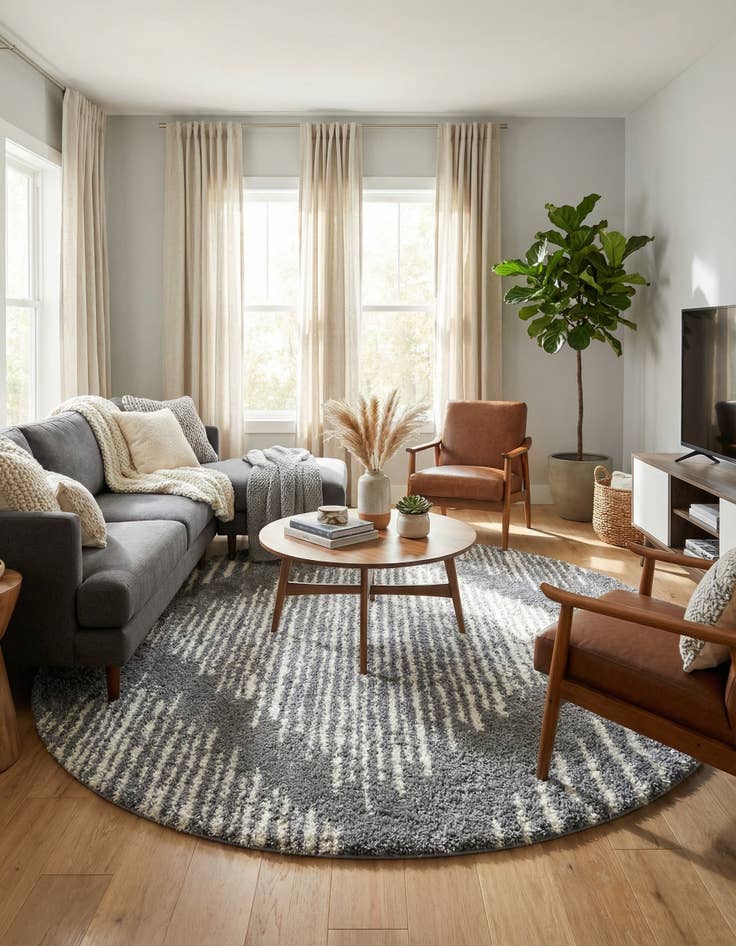 Detail image of 10' x 10' Serenity Shag Round Rug