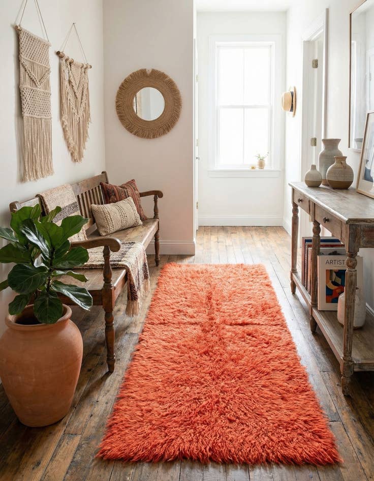 Detail image of 2' 3 x 6' 3 Hand Knotted Moroccan Wool Runner Rug