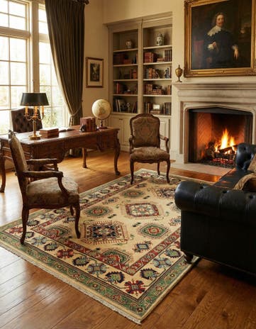 6' 8 x 9' 6 Hand Knotted Kazak Rug