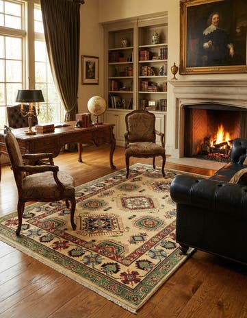 6' 8 x 9' 6 Hand Knotted Kazak Rug