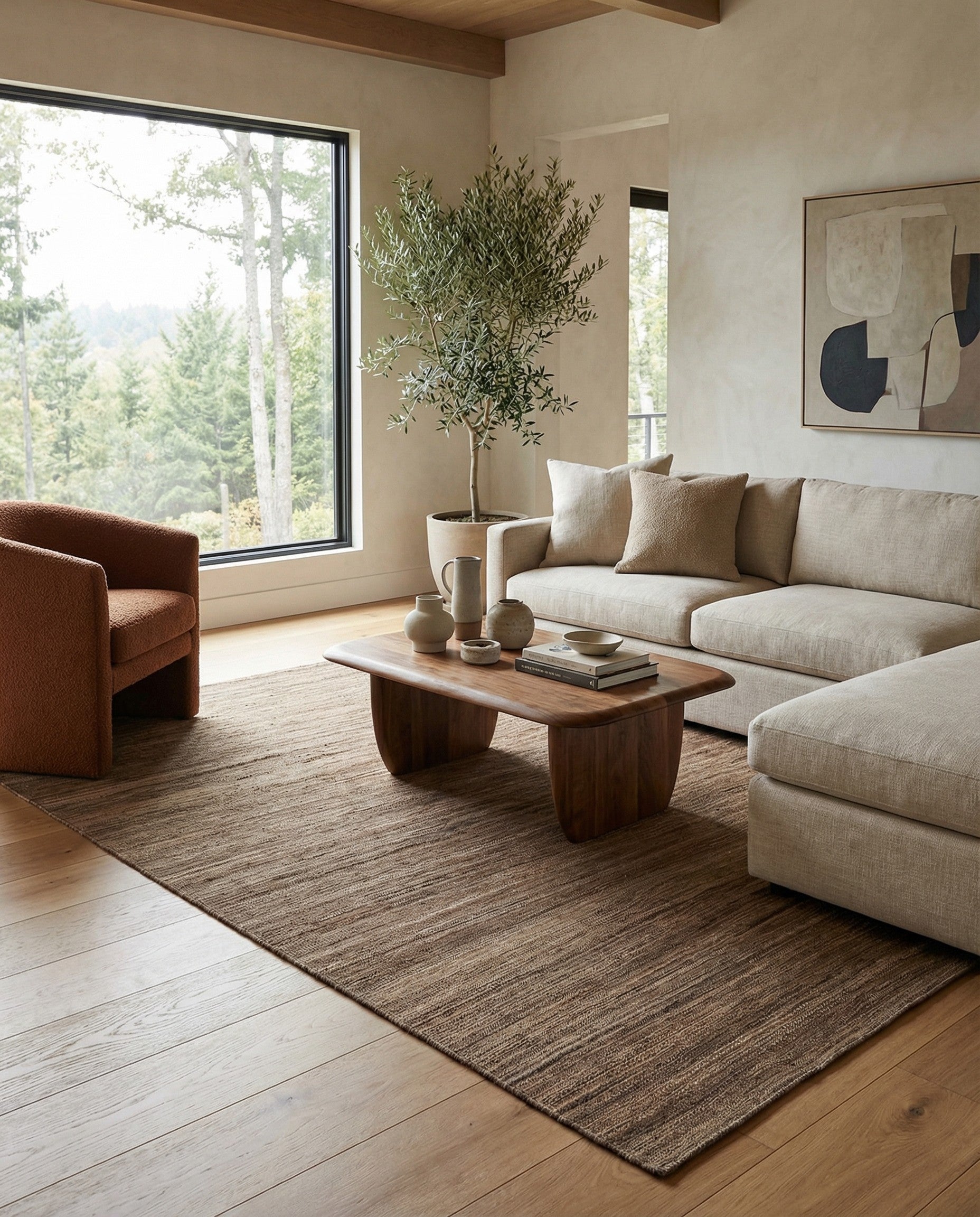  6' 5 x 9' 8  Hand Woven Kilim Modern Wool Rug