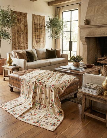 5' 5 x 7' 8 Hand Woven Kilim Suzani Wool Rug