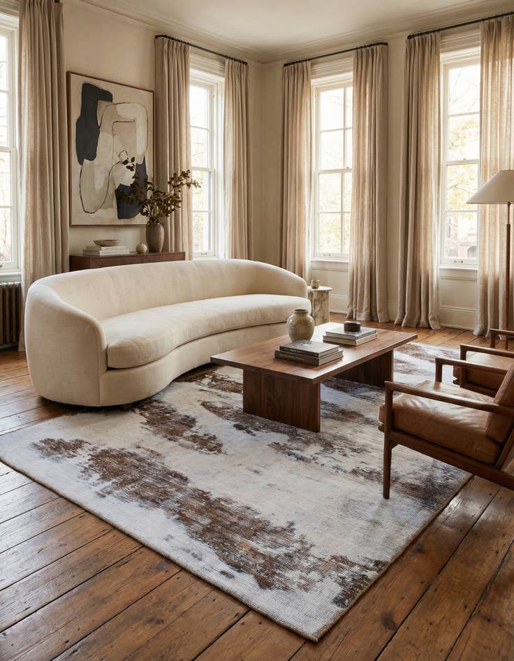 Detail image of 4' 5 x 9'  Hand Knotted Ultra Vintage Persian Wool Runner Rug