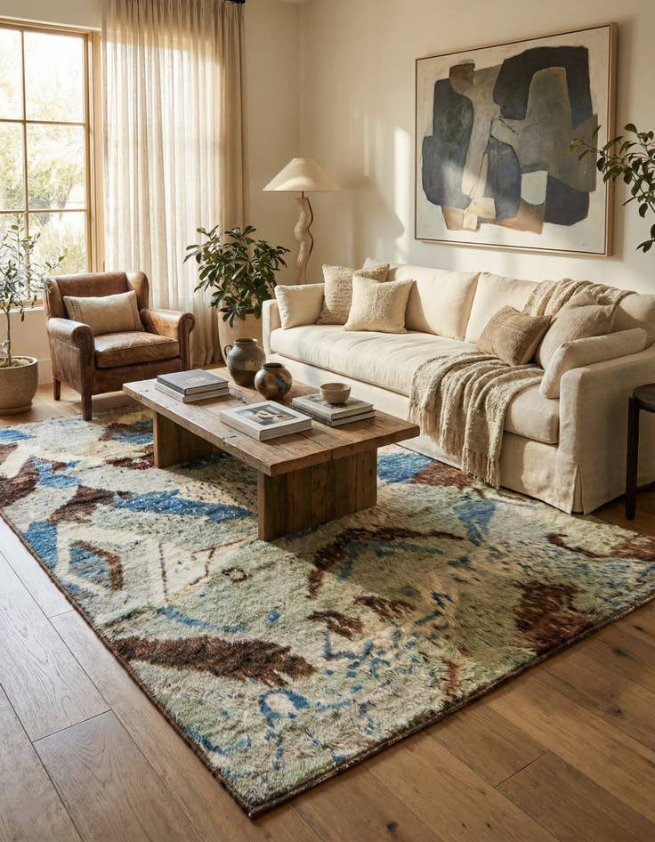 Detail image of  6' 7 x 9' 4  Hand Knotted Darya Wool Rug