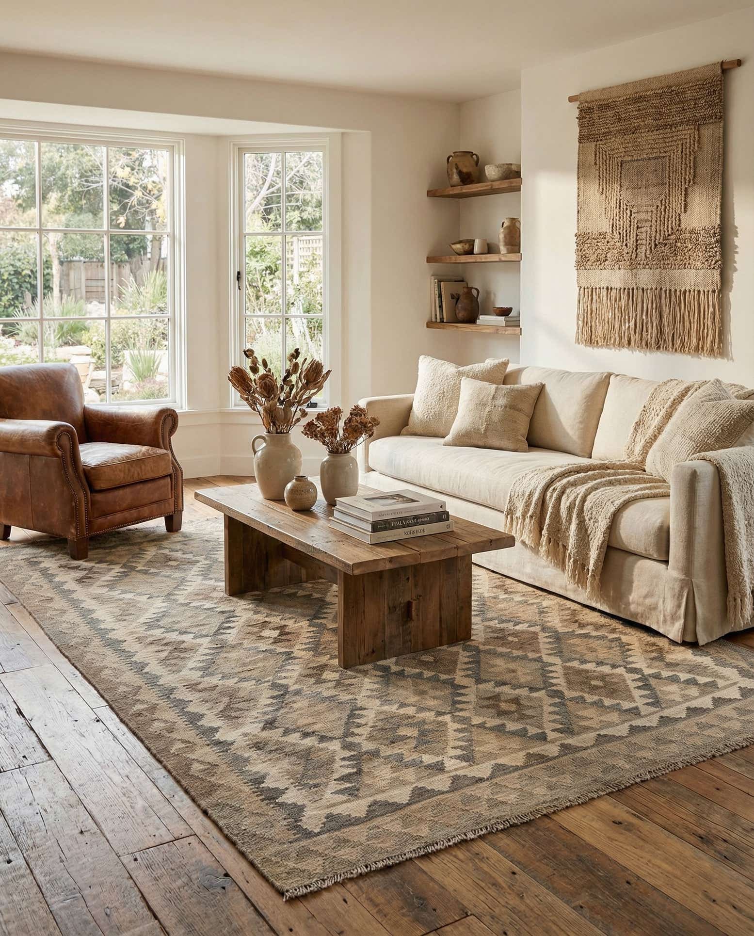 5' x 6' 7 Hand Woven Kilim Maymana Wool Rug