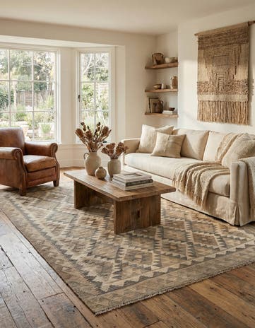 5' x 6' 7 Hand Woven Kilim Maymana Wool Rug