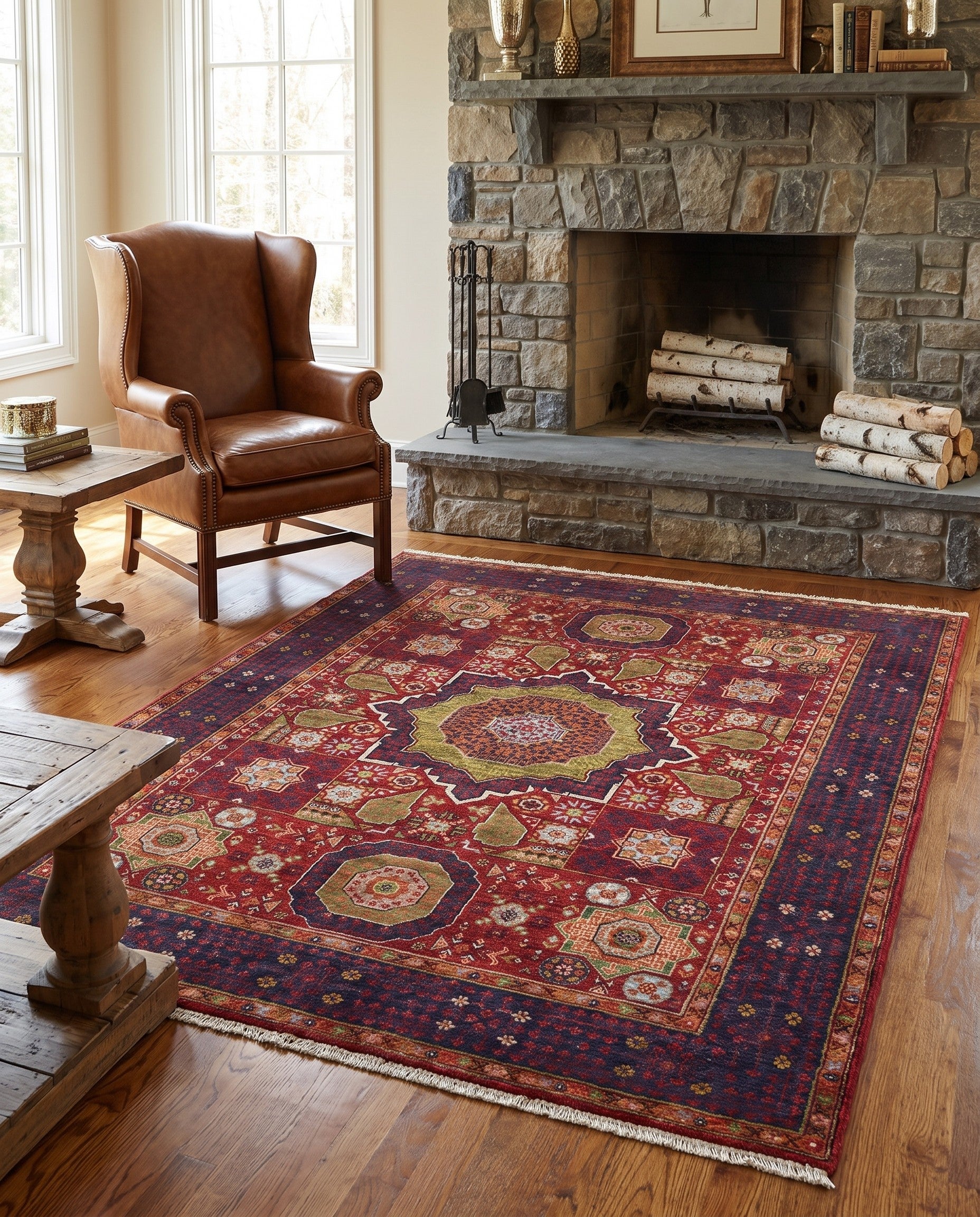 5' 3 x 6' 8 Hand Knotted Mamluk Ziegler Rug