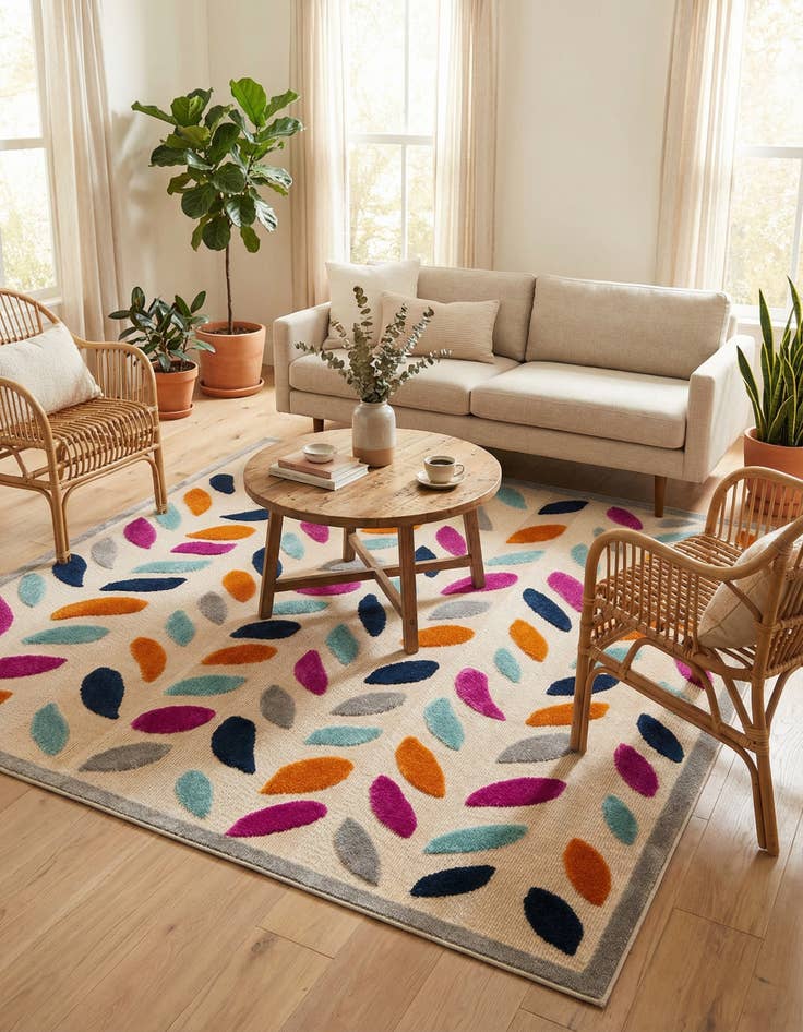 Detail image of 7' 10 x 7' 10  Washable Aruba Indoor / Outdoor Square Rug