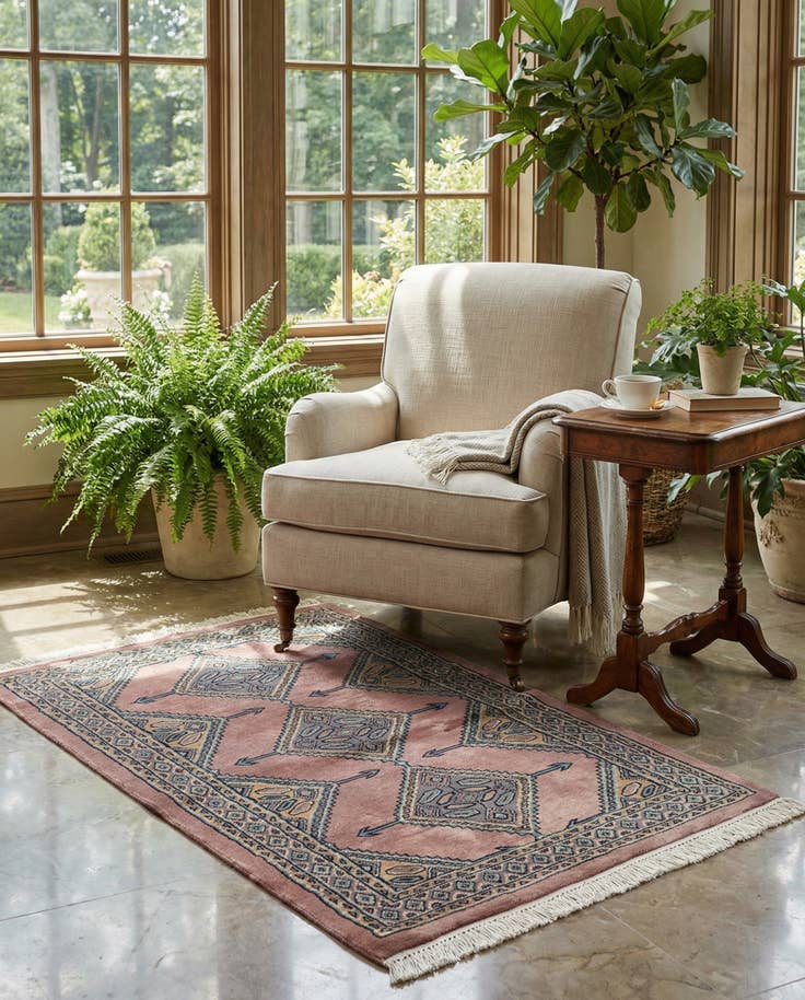 Detail image of 3' 2 x 5' 3 Hand Knotted Bokhara Oriental Rug