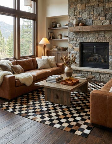 5' x 8' Cowhide Leather Rug