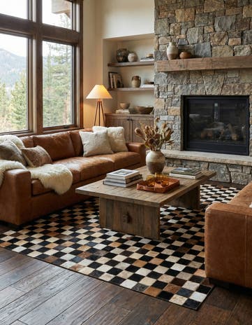 5' x 8' Cowhide Leather Rug
