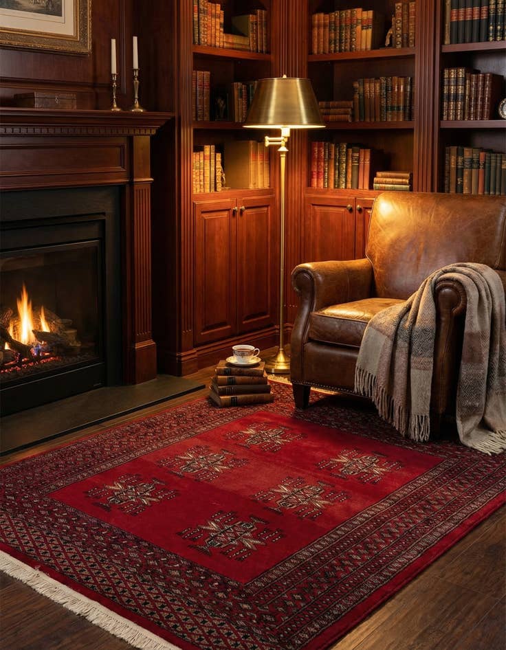 Detail image of  3' 1 x 4' 4  Hand Knotted Bokhara Oriental Wool Rug