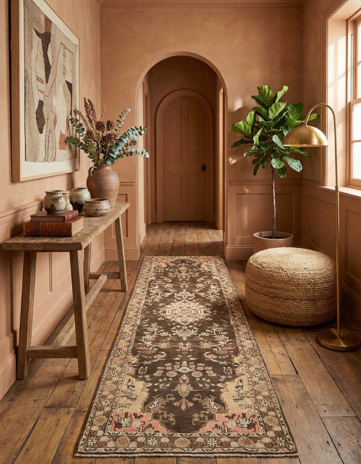 Detail image of 3' 6 x 11' 9 Hamedan Runner Rug