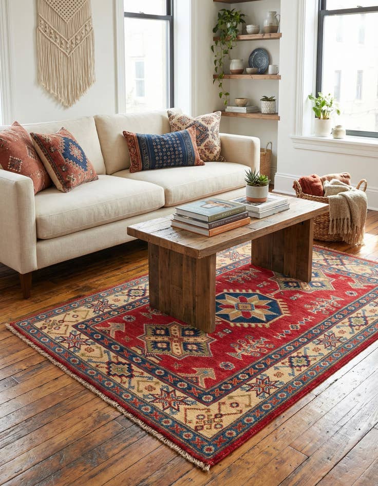 Detail image of 2' 7 x 4' 1  Hand Knotted Kazak Rug