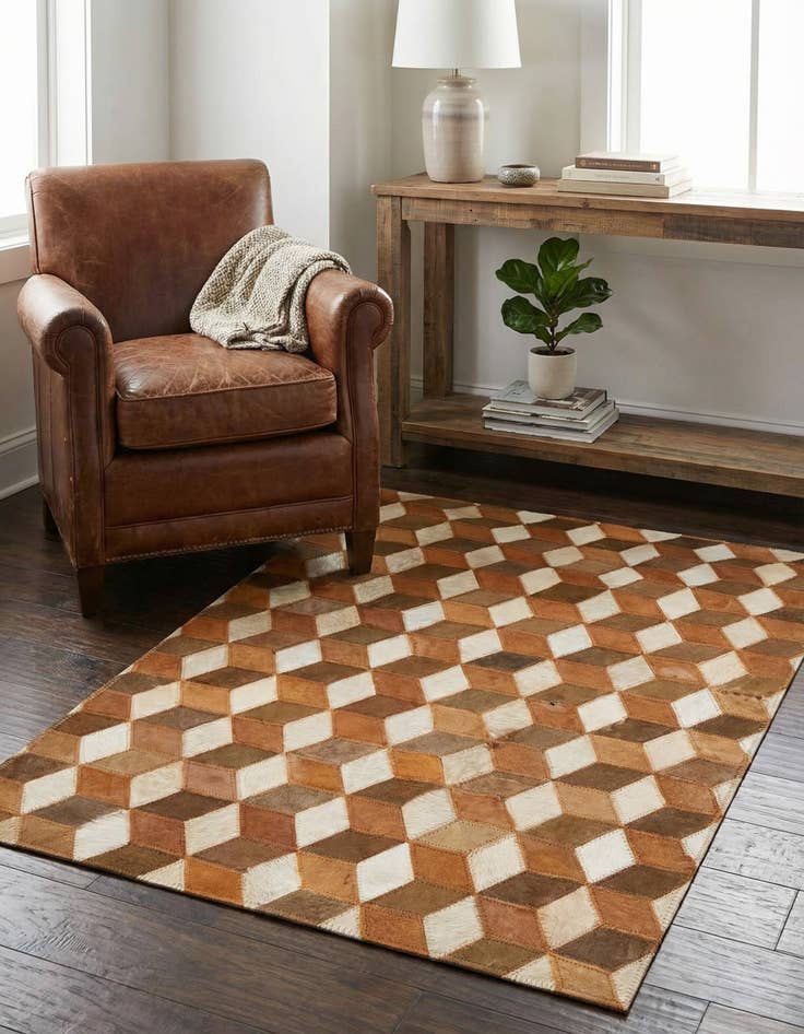 Detail image of 2' x 3' Cowhide Leather Rug