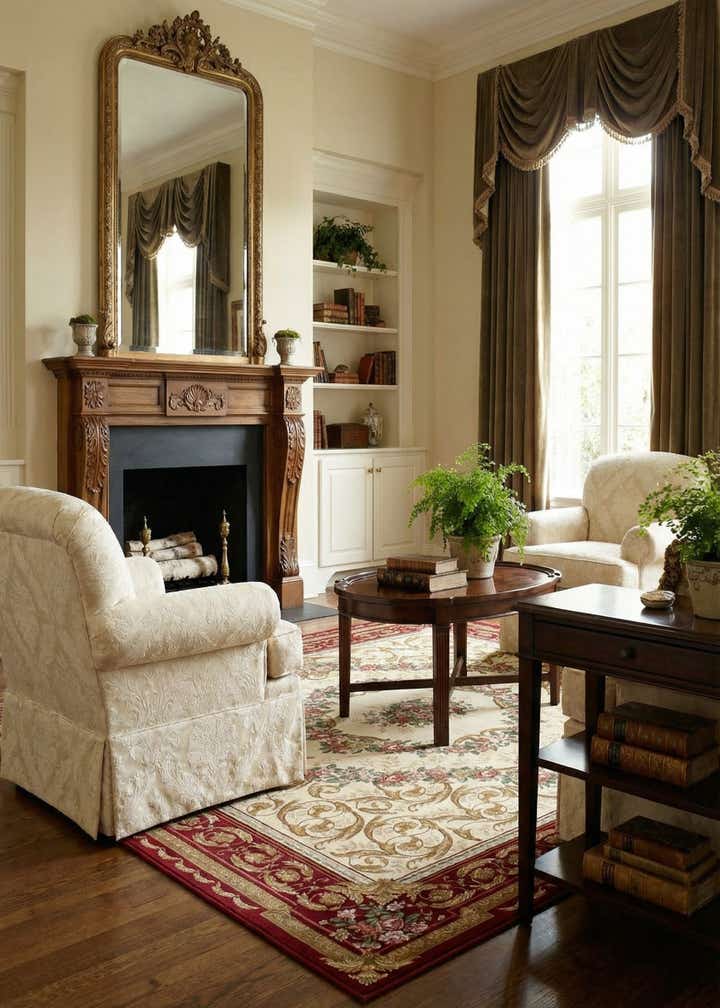 10' x 10' Easy-Clean Traditional Indoor / Outdoor Square Rug