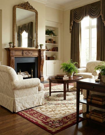 10' x 10' Easy-Clean Traditional Indoor / Outdoor Square Rug