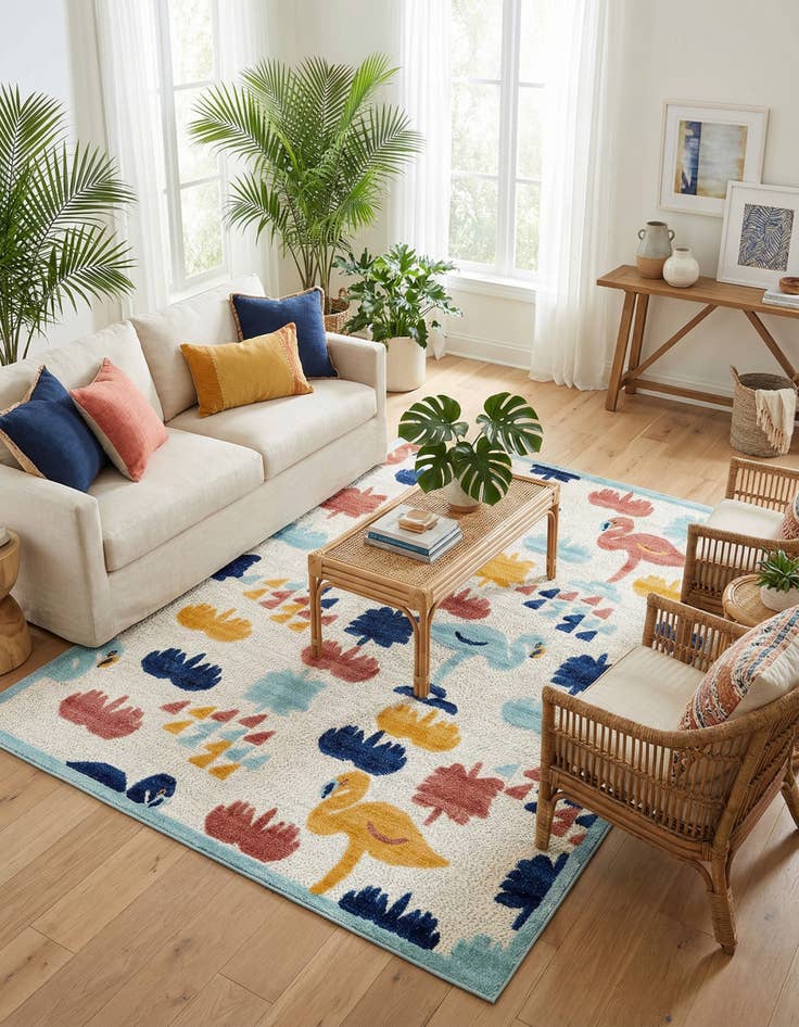 Detail image of 6' x 9'  Washable Belize Indoor / Outdoor Rug