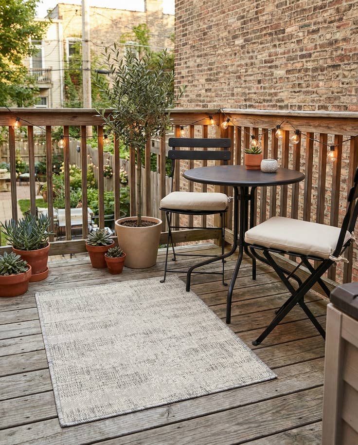 Detail image of 2' x 3' Easy-Clean Modern Indoor / Outdoor Rug