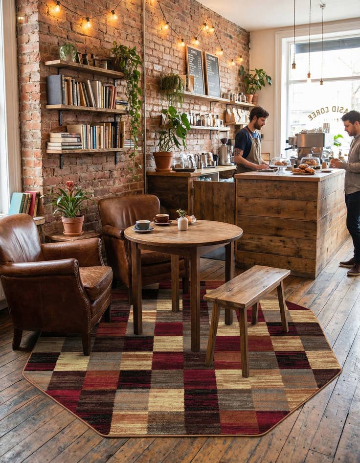 Detail image of 6' x 6' Coffee Shop Octagon Rug