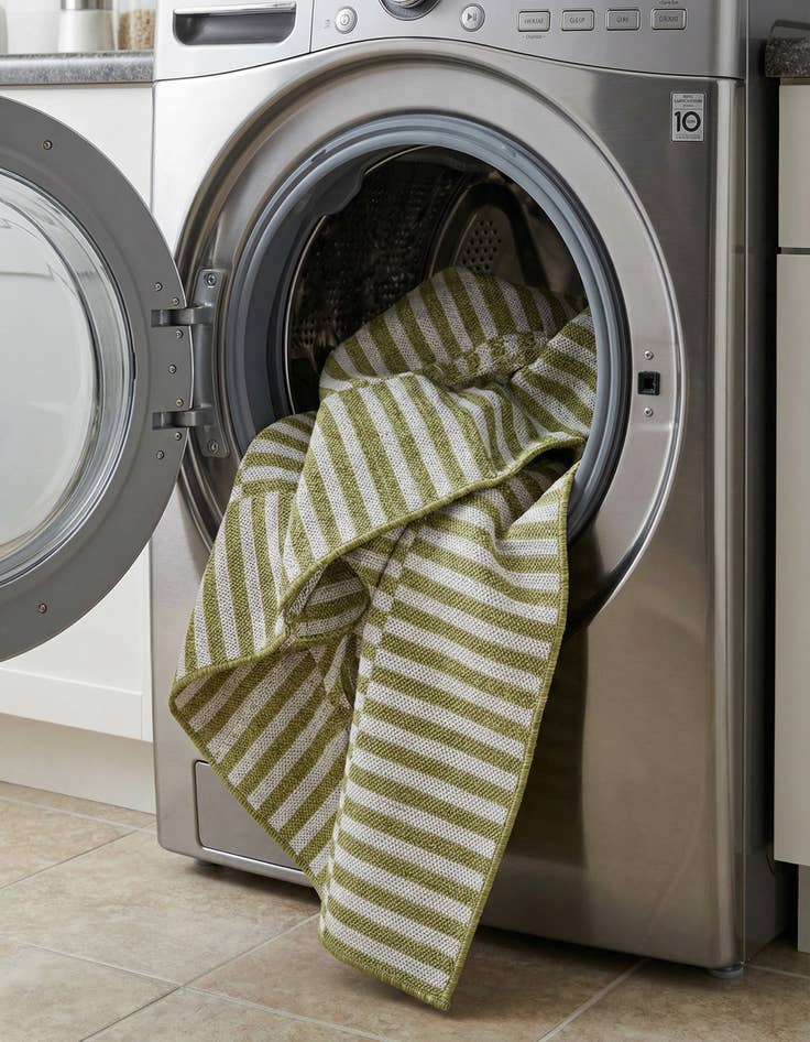 Detail image of 2' 7 x 10'  Washable Striped Indoor / Outdoor Runner Rug