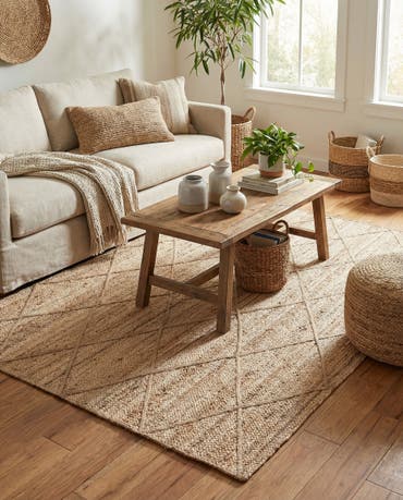  6' 1 x 9'  Hand Braided Jute Rug