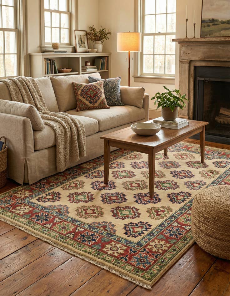 Detail image of  3' 10 x 6'  Hand Knotted Kazak Rug