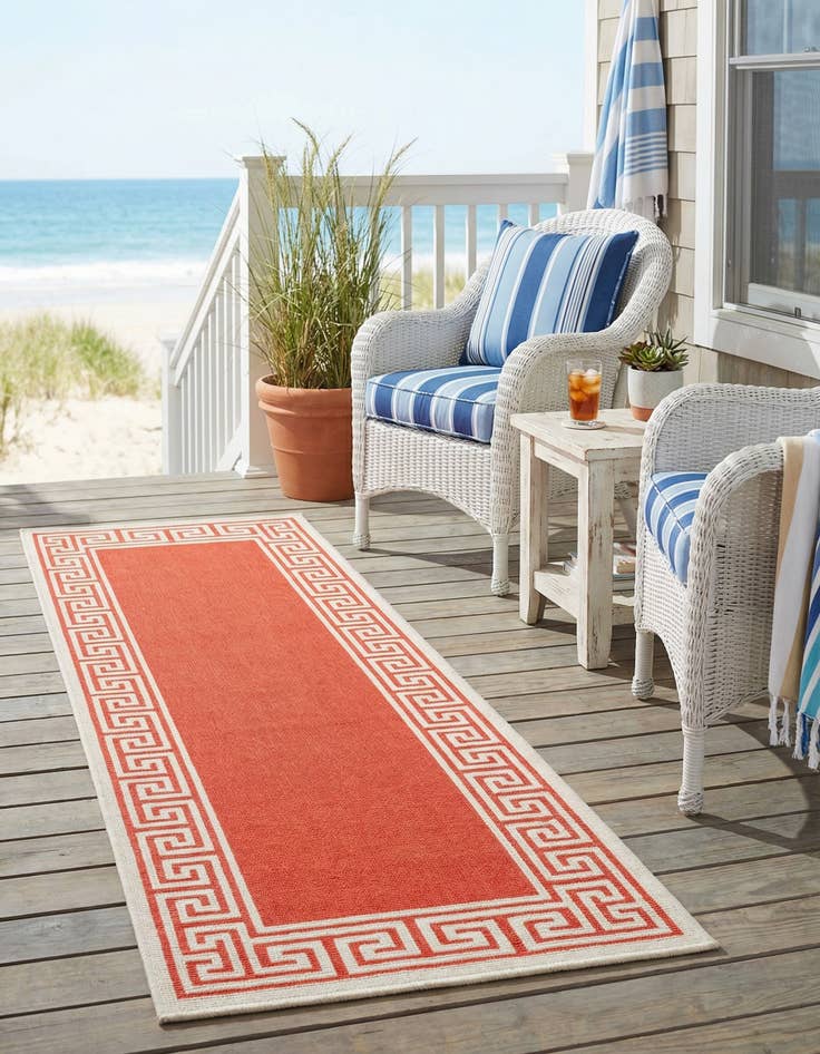 Detail image of 2' x 6' Easy-Clean Coastal Indoor / Outdoor Runner Rug