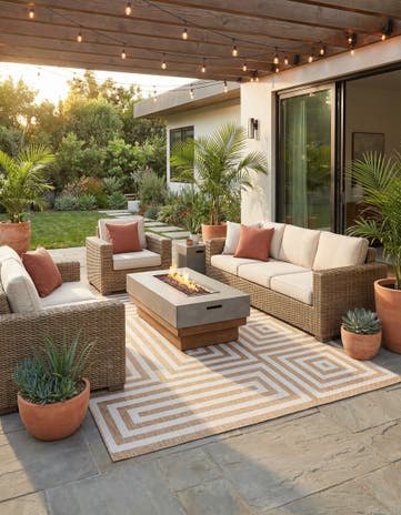 9' x 12' Easy-Clean Modern Indoor / Outdoor Rug