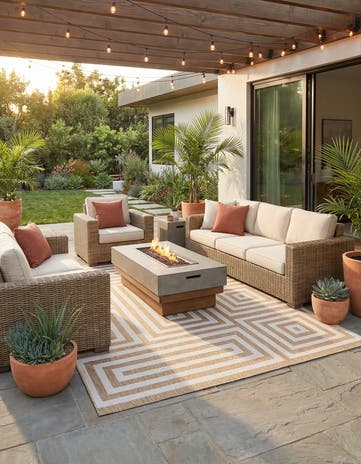 9' x 12' Easy-Clean Modern Indoor / Outdoor Rug