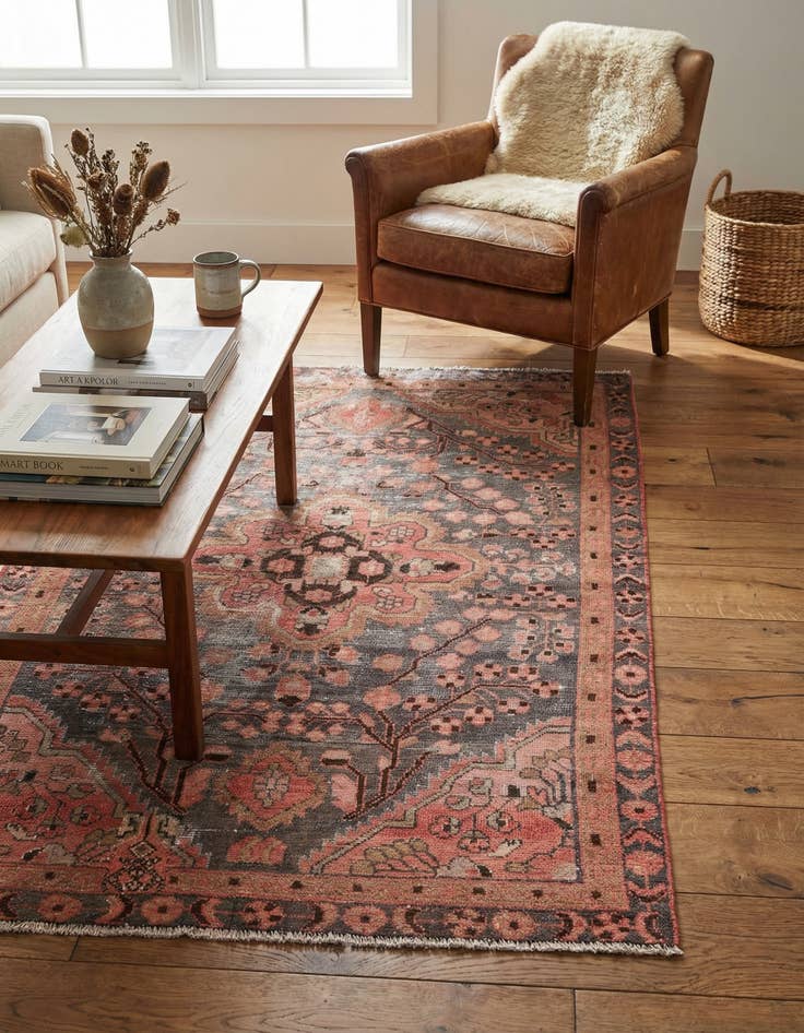 Detail image of 4' 1 x 6' 8  Hand Knotted Ultra Vintage Persian Wool Rug