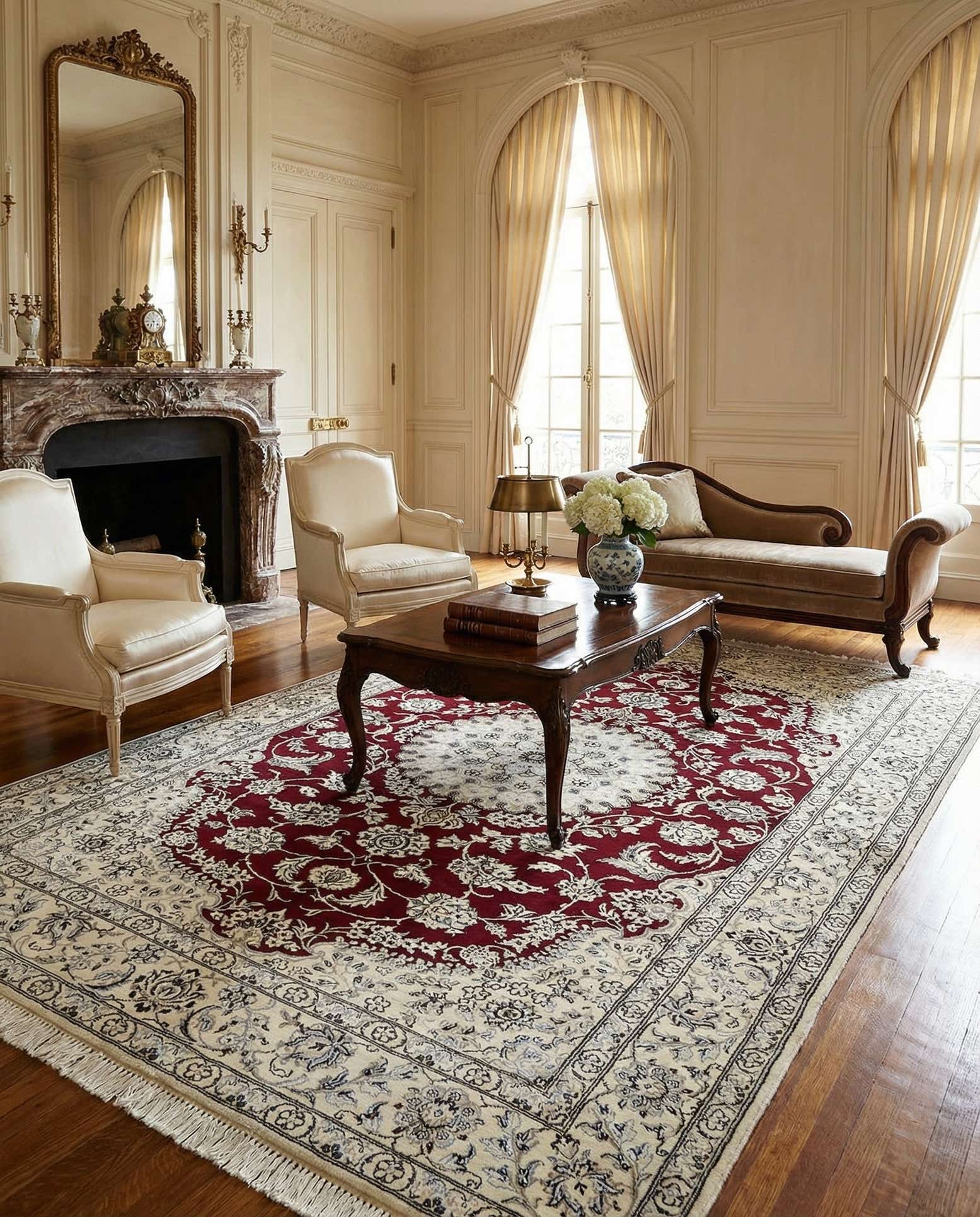 5' 2 x 8' 2 Hand Knotted Nain Persian Rug